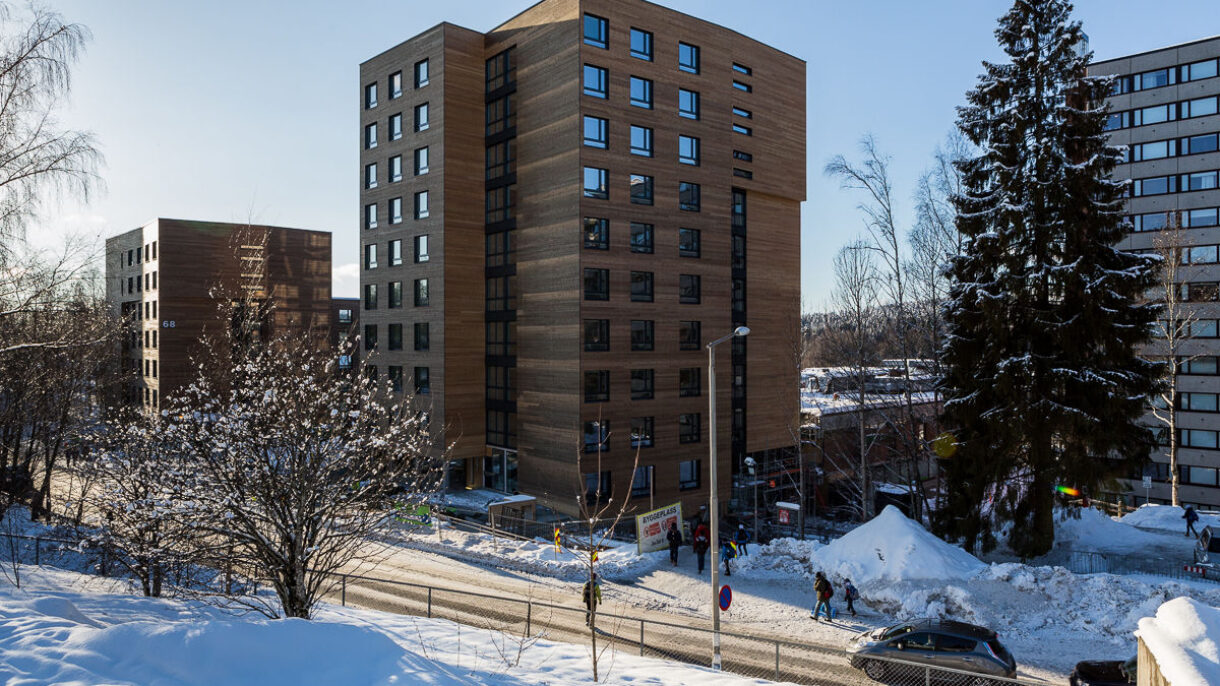 Kringsjå studentby - trefasader - Foto Tove Lauluten