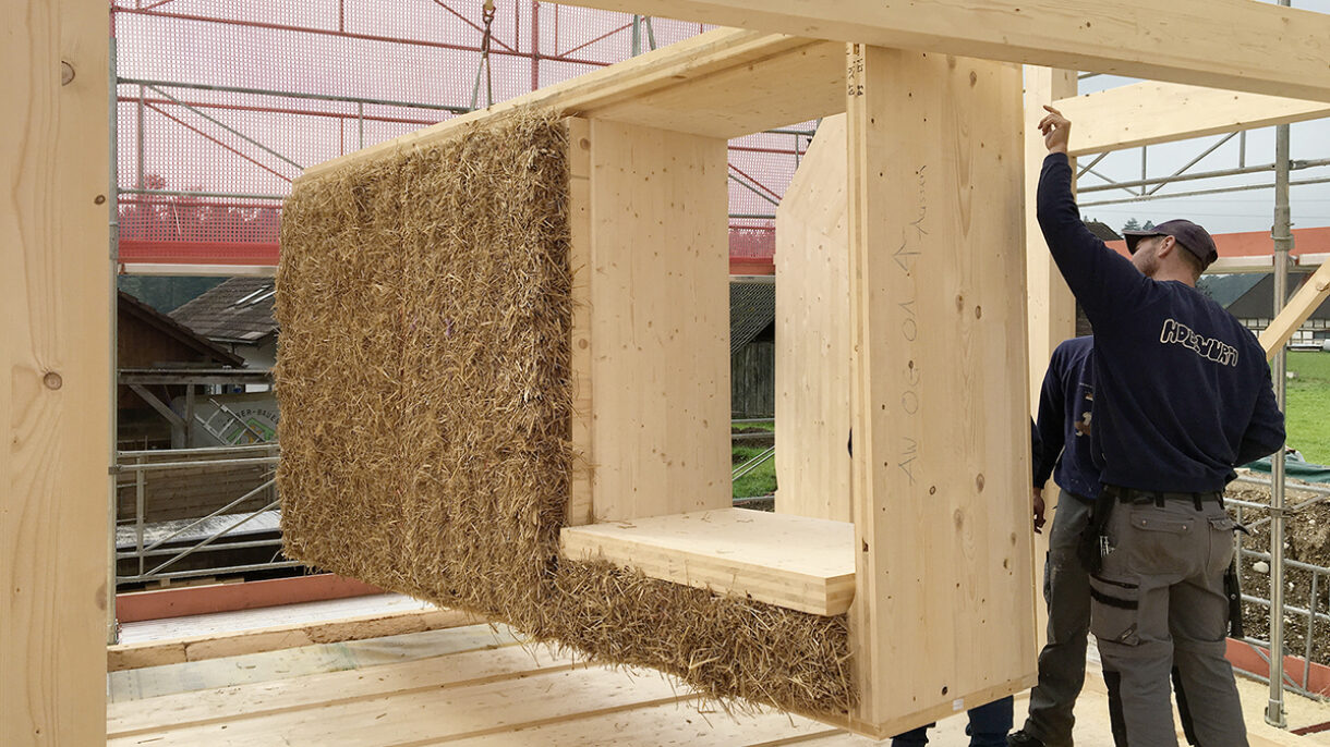 På seminaret vil Paul Schmidt snakke om mangfoldet av halmkonstruksjoner i Sveits. Foto: Atelier Schmidt