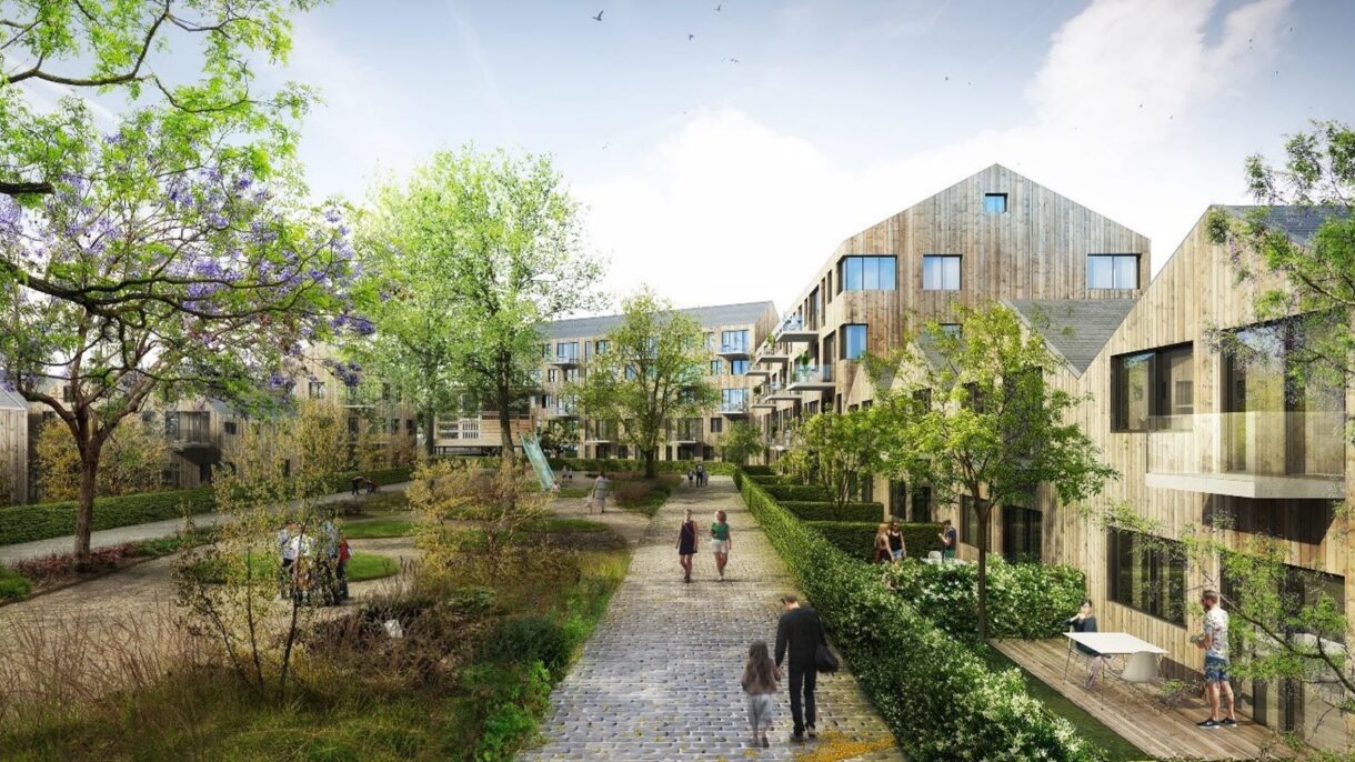 Mulighetsstudie av et offentlig område i ZEN pilotprosjekt Ydalir. Ill.: Tegn_3