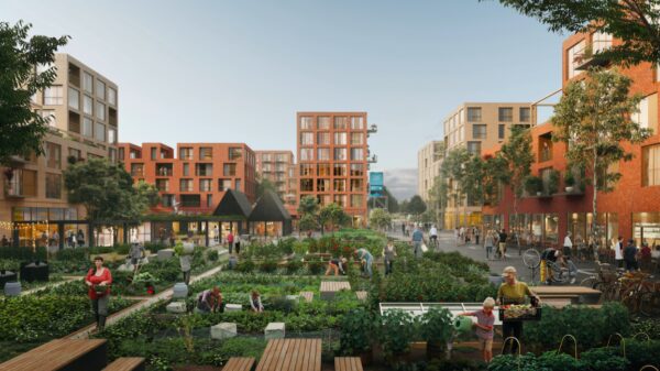 OBOS satser på miljø på Fornebu. Ill.: Dyrvik Arkitekter og Transborder Studio