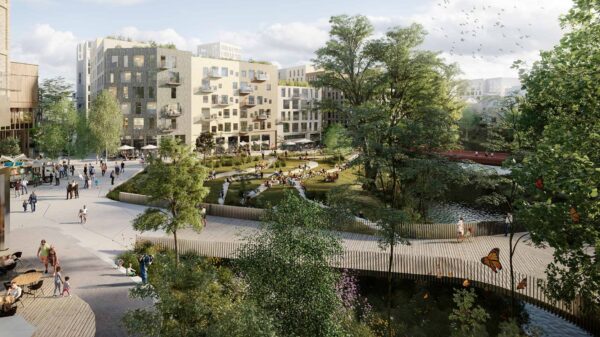 Fra næringspark til et åpent Mølletorg og hjertet i Lilleakerbyen. Ill.: A-lab og LPO