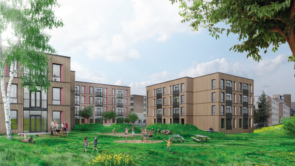 Kringsjå studentby skal utvides med nye familieboliger. Utbygger: SiO. Arkitekt: LMR arkitekter