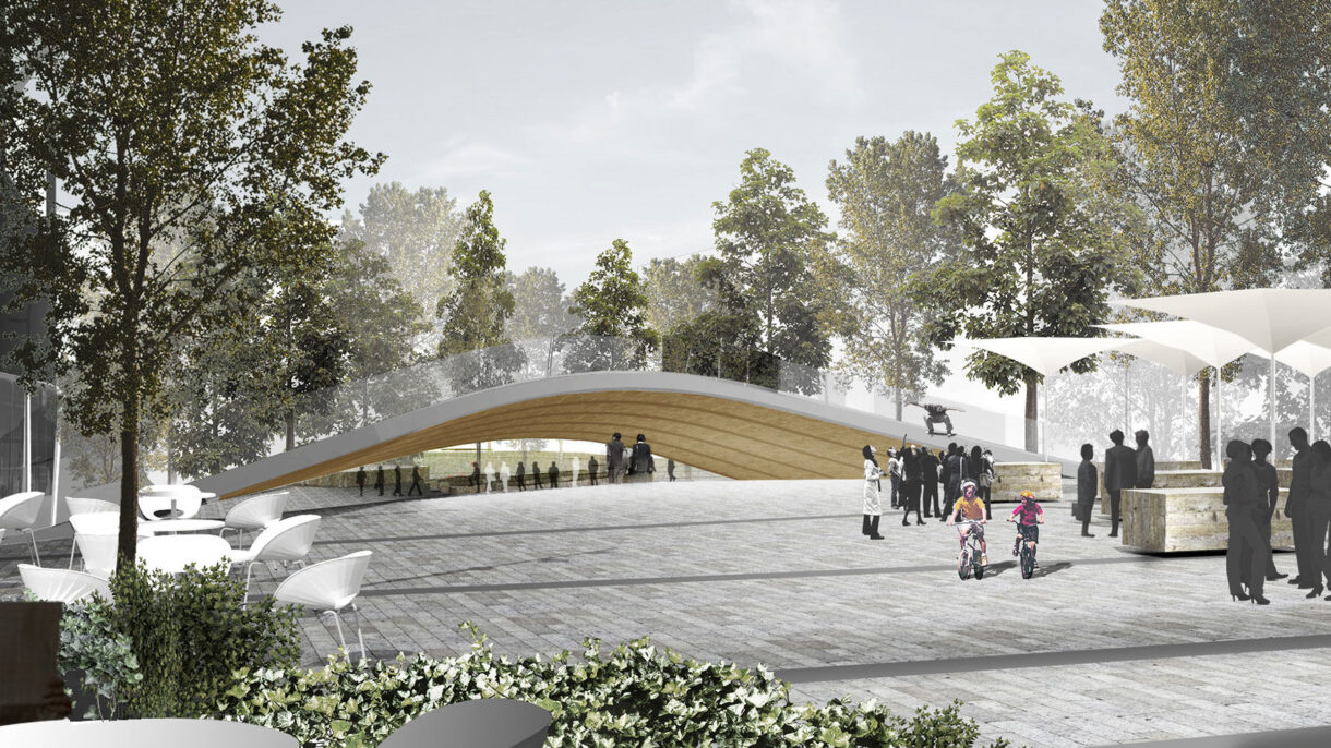 Flying Carpet, vinneren av konkurransen om Trygve Lies plass. Ill.: Mestres Wåge