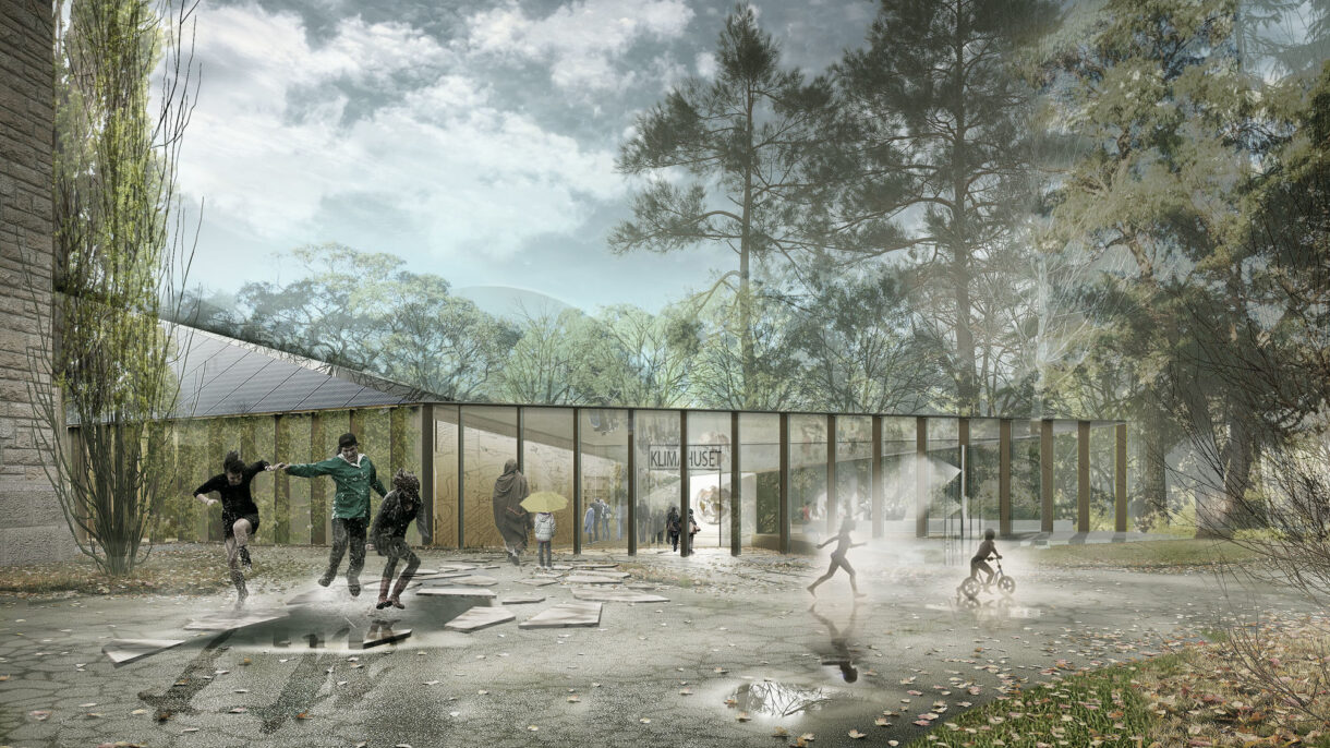 Klimahuset er et nytt utstillingsbygg i Botanisk hage som skal formidle kunnskap om klimaendringer og jordens klima. Bygget blir et forbildeprosjekt i FutureBuilt. Ill.: Lund Hagem, Atelier Oslo