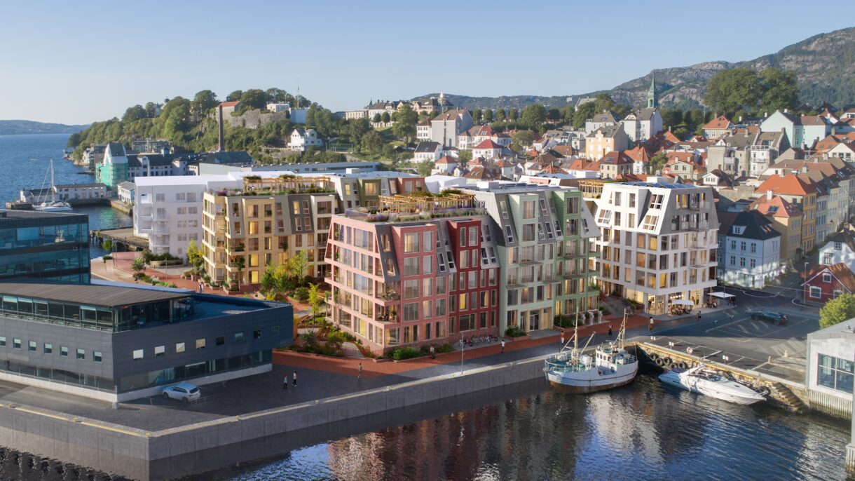 Det er ambisiøse mål for ombruk når TV2-hovedkvarter blir nye leiligheter. Ill.: Mad arkitekter og Tredje Natur