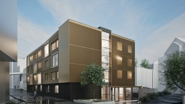 Føniks i Bergen skal rehabiliteres med tilnærmet 100 prosent ombruk. Ill.: Artec